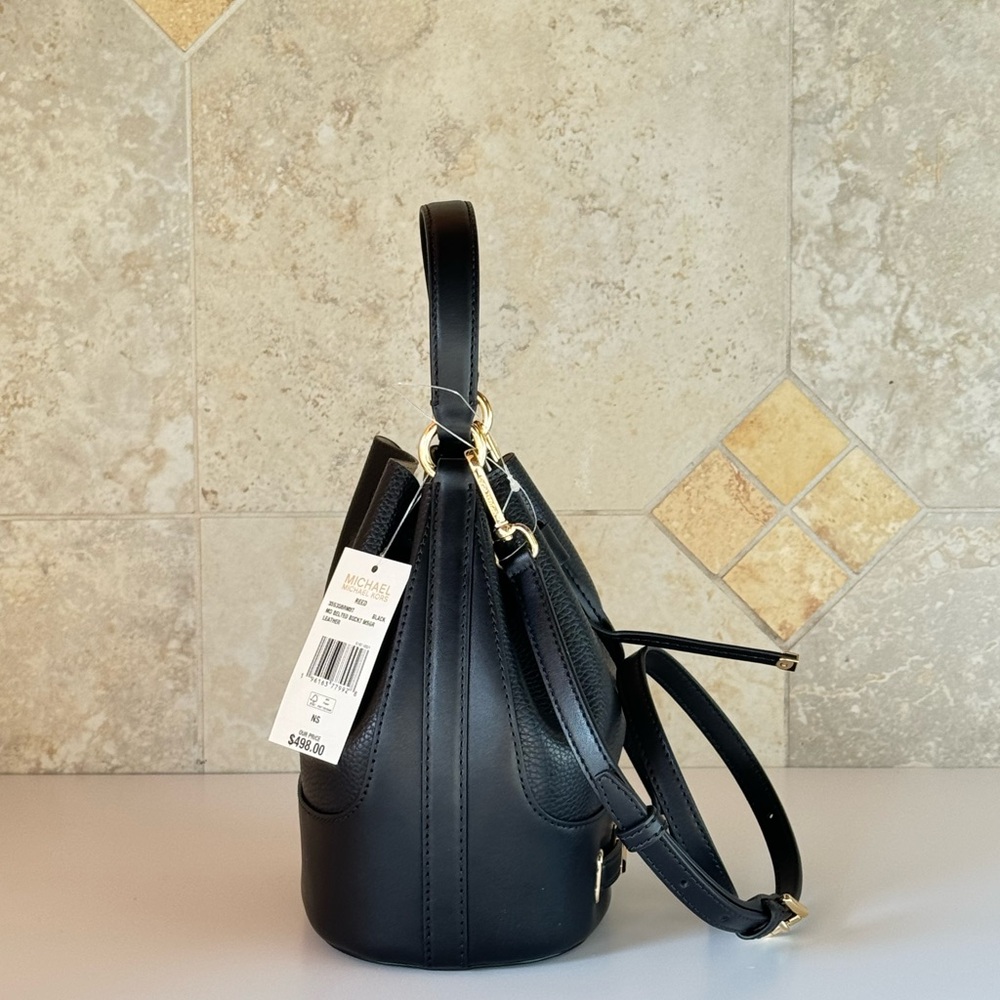 Micharl Kors Reed Medium Bucket Shoulder Crossbody Bag Black - Picture 4 of 14
